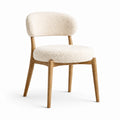 Silla de roble y bouclé beige