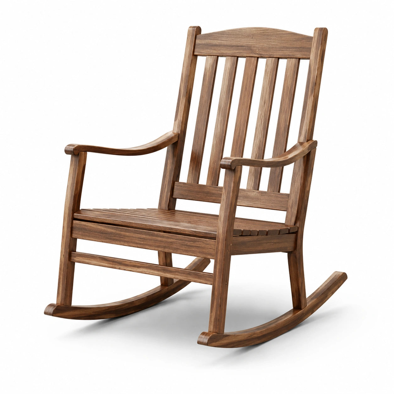 Mecedora de madera de teca 100x65x90 cm marrón