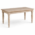 Mesa de comedor rectangular de madera de acacia con patas torneadas